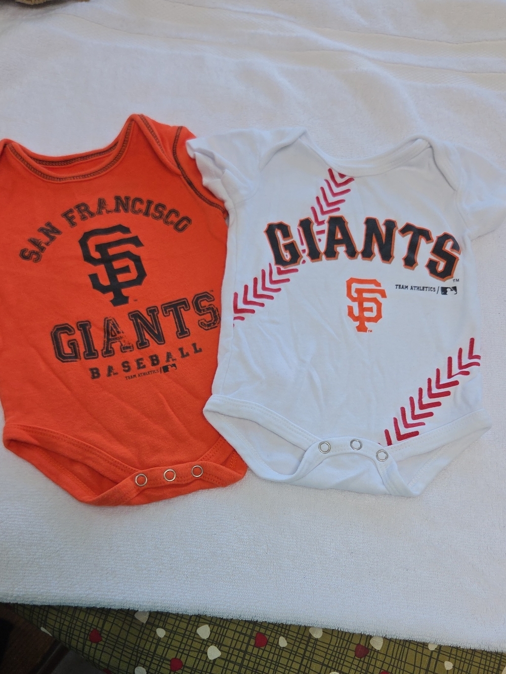 Genuine Merchandise San Francisco Giants 2 Baby Onesie - Orange & White Sz 0-3m
